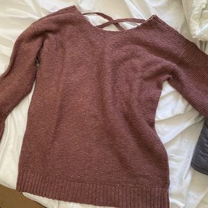 Knit marbled red sweater